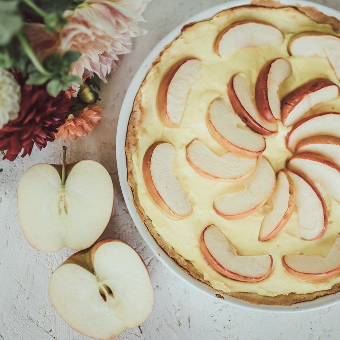 Recept na mandlový koláč s jablky Recepty s jablky jsou šťavnaté