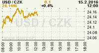 Online graf kurzu CZK / USD