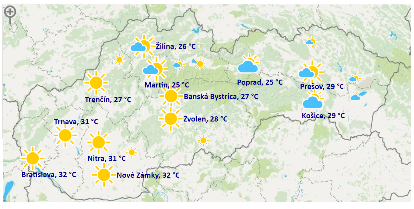 Předpověď počasí pro Slovensko