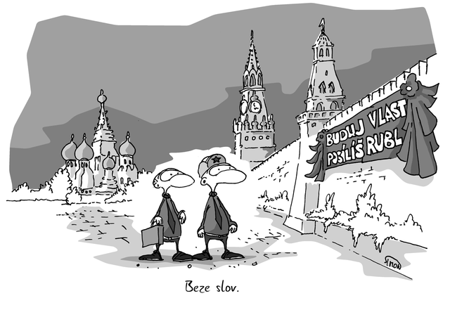 Kreslený vtip: Beze slov ... Autor: Marek Simon