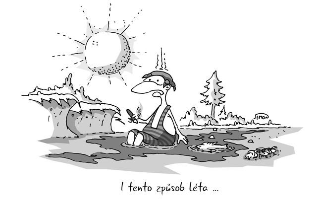Kreslený vtip: I tento způsob léta... Autor: Marek Simon