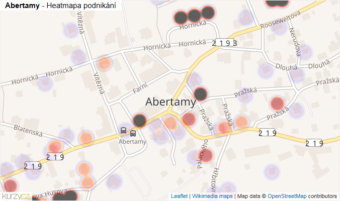 Mapa Abertamy - Firmy v části obce.