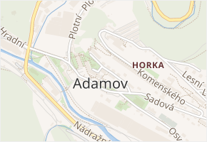 Pod Horkou v obci Adamov - mapa ulice