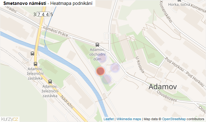 Mapa Smetanovo náměstí - Firmy v ulici.