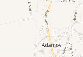 Nad městem v obci Adamov - mapa ulice
