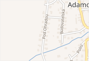 Pod Ohradou v obci Adamov - mapa ulice