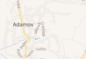 U hřiště v obci Adamov - mapa ulice