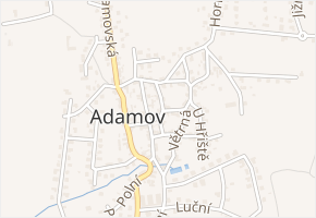 V chalupách v obci Adamov - mapa ulice