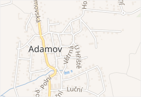 Větrná v obci Adamov - mapa ulice