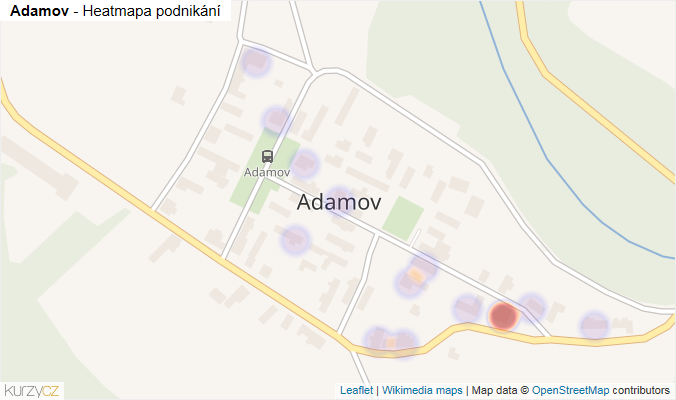 Mapa Adamov - Firmy v části obce.
