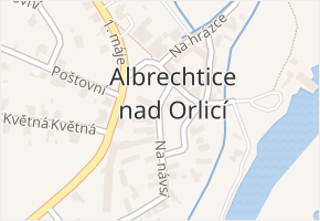 Na návsi v obci Albrechtice nad Orlicí - mapa ulice