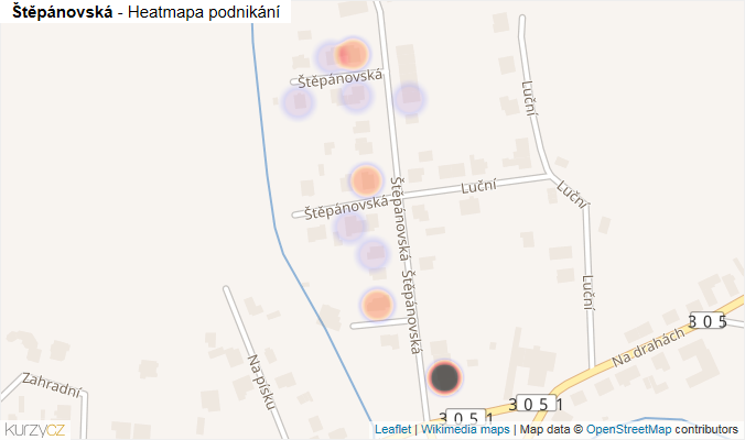 Mapa Štěpánovská - Firmy v ulici.