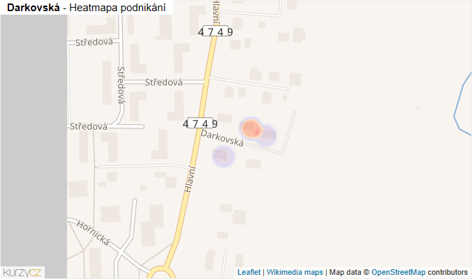 Mapa Darkovská - Firmy v ulici.