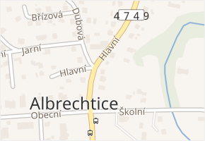 Hlavní v obci Albrechtice - mapa ulice