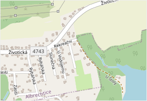 Rekreační v obci Albrechtice - mapa ulice