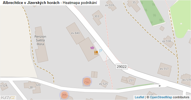 Albrechtice v Jizerských horách - mapa podnikání