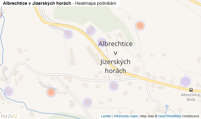 Mapa Albrechtice v Jizerských horách - Firmy v části obce.