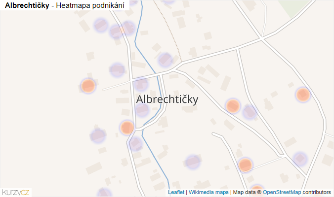 Mapa Albrechtičky - Firmy v části obce.
