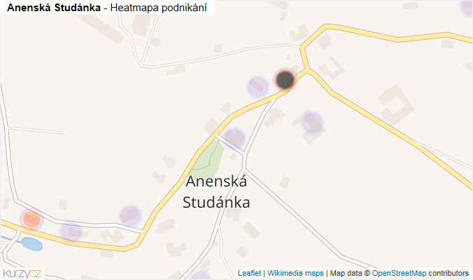 Mapa Anenská Studánka - Firmy v části obce.