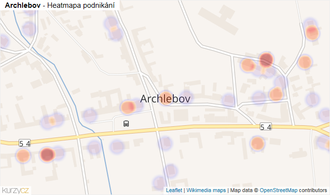 Mapa Archlebov - Firmy v části obce.