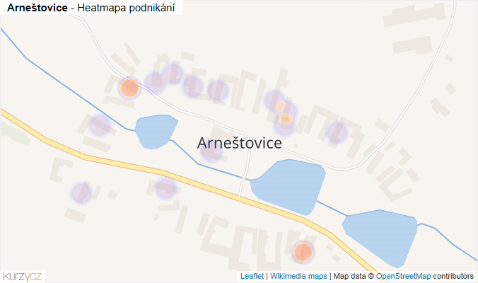 Mapa Arneštovice - Firmy v části obce.