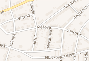 Alešova v obci Aš - mapa ulice