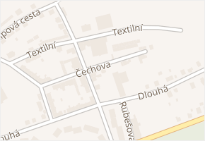 Čechova v obci Aš - mapa ulice