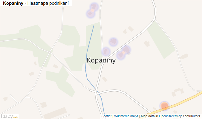 Mapa Kopaniny - Firmy v části obce.