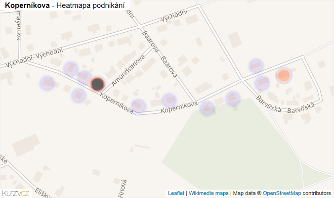 Mapa Koperníkova - Firmy v ulici.