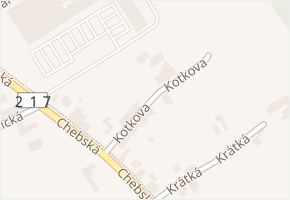 Kotkova v obci Aš - mapa ulice