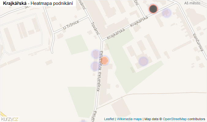 Mapa Krajkářská - Firmy v ulici.