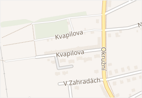 Kvapilova v obci Aš - mapa ulice