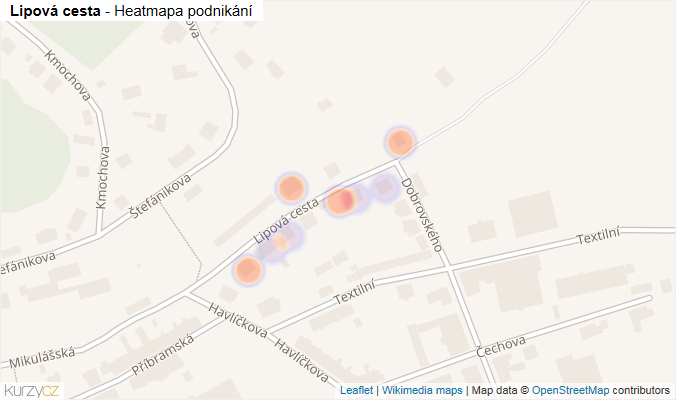 Mapa Lipová cesta - Firmy v ulici.