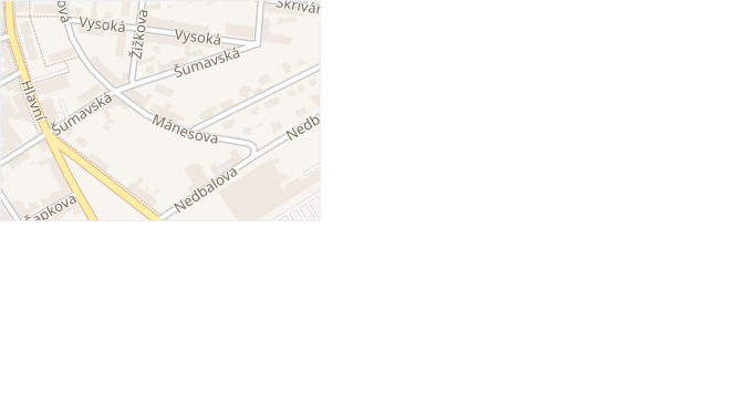 Mánesova v obci Aš - mapa ulice