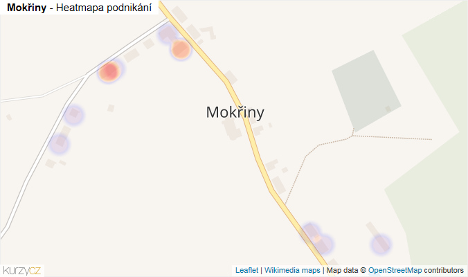 Mapa Mokřiny - Firmy v části obce.