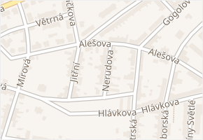 Nerudova v obci Aš - mapa ulice