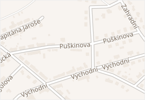 Puškinova v obci Aš - mapa ulice