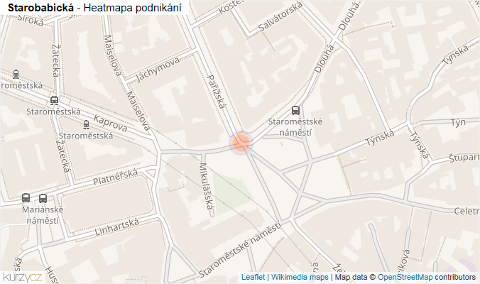 Mapa Starobabická - Firmy v ulici.