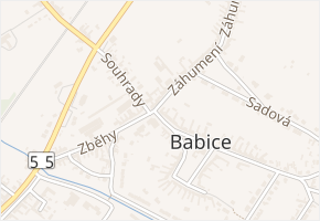Nábřežní v obci Babice - mapa ulice