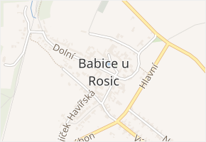 Babice u Rosic v obci Babice u Rosic - mapa části obce