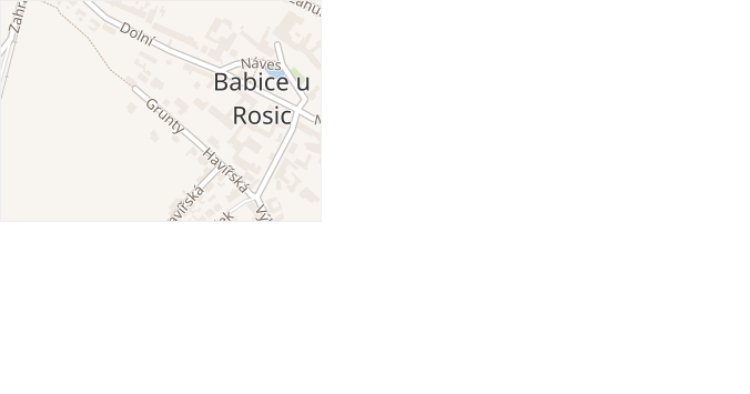 Grunty v obci Babice u Rosic - mapa ulice