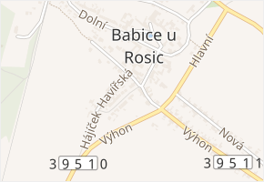 Hájíček v obci Babice u Rosic - mapa ulice