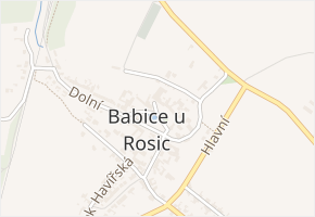 Náves v obci Babice u Rosic - mapa ulice