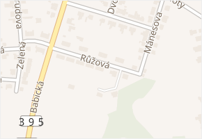 Růžová v obci Babice u Rosic - mapa ulice