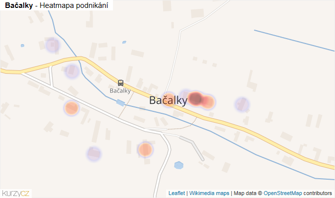 Mapa Bačalky - Firmy v části obce.