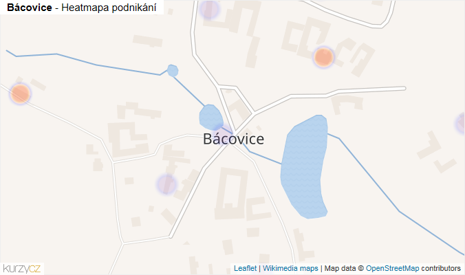 Mapa Bácovice - Firmy v části obce.