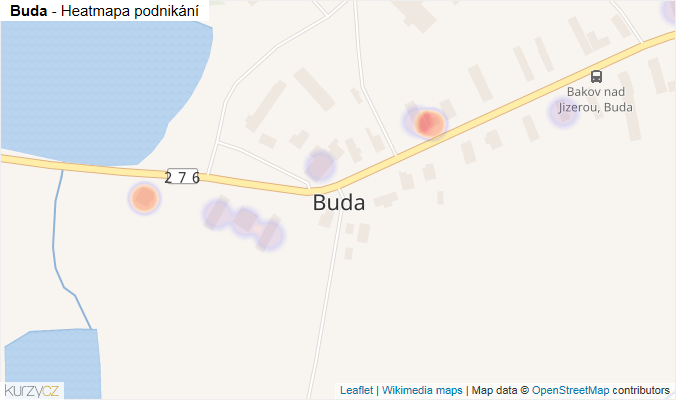 Mapa Buda - Firmy v části obce.