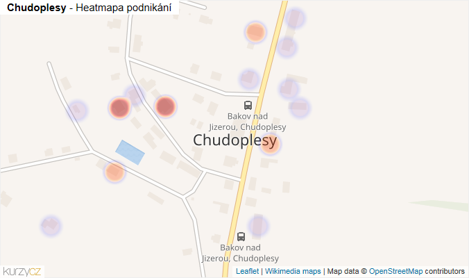 Mapa Chudoplesy - Firmy v části obce.