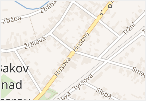 Husova v obci Bakov nad Jizerou - mapa ulice