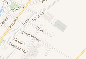 Polní v obci Bakov nad Jizerou - mapa ulice